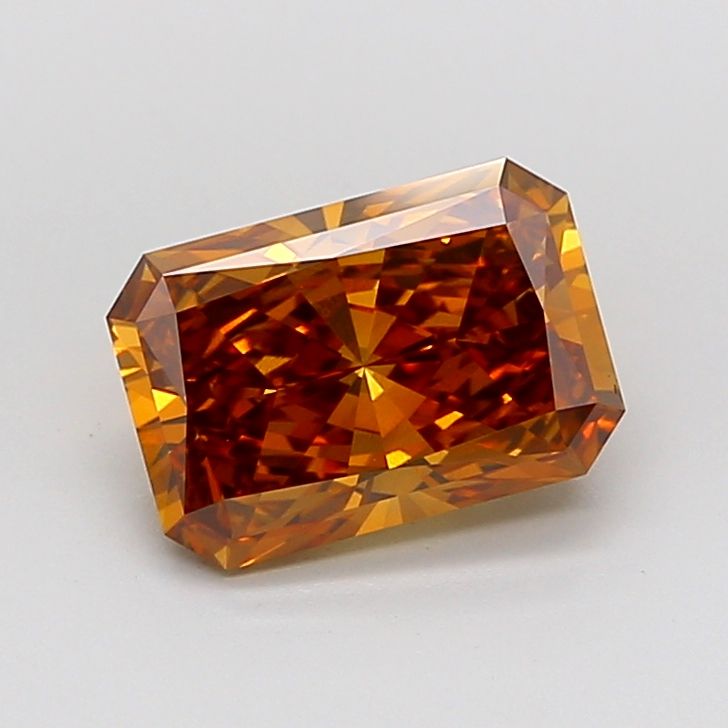 Radiant Fancy Brownish Orange Lab-grown Diamond 2.7ct VS1 loose diamond