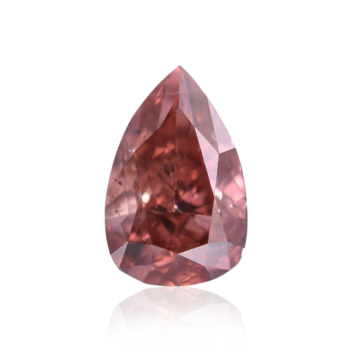 Pear Fancy Deep Orangey Pink Natural Diamond 0.19ct SI1 loose diamond