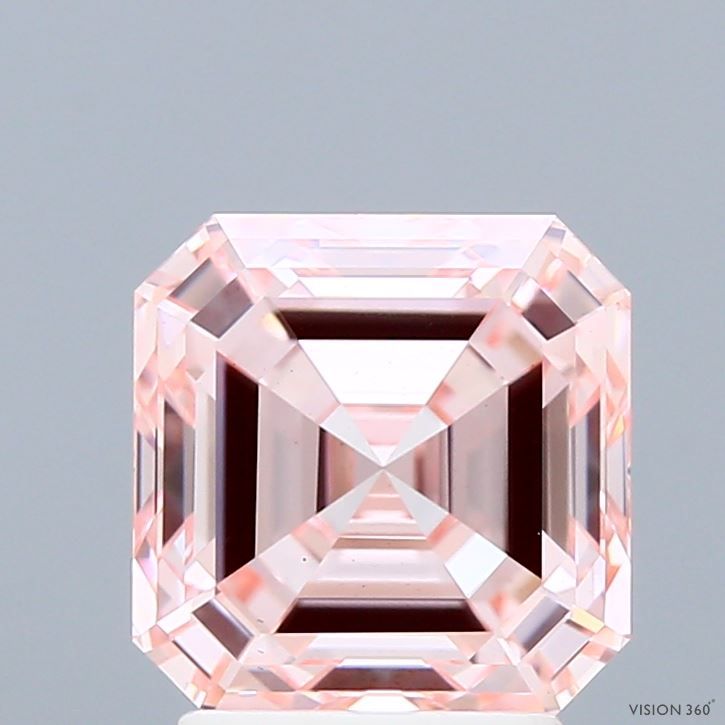 Asscher Fancy Intense Pink Lab-grown Diamond 3.04ct VS1 loose diamond
