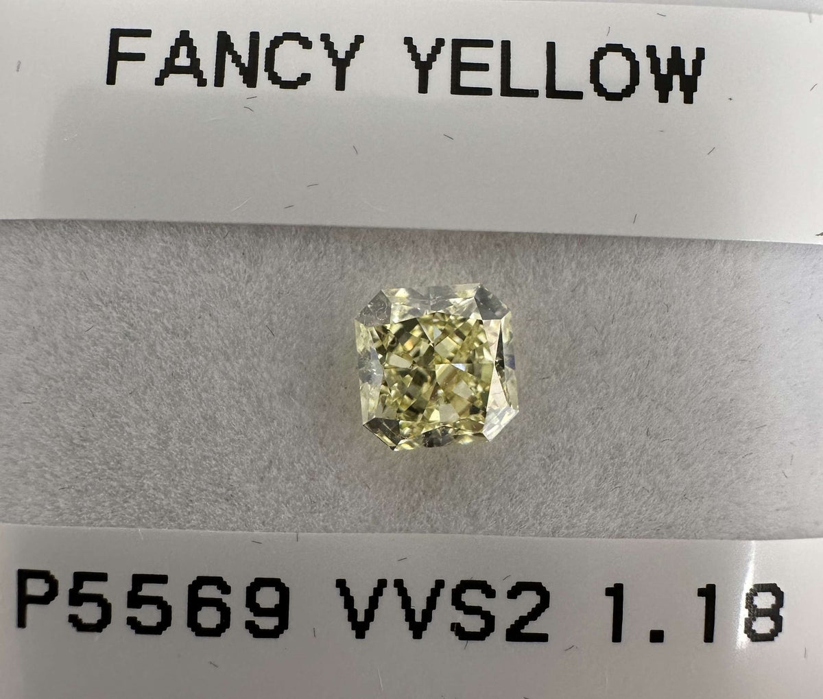 Square Radiant Fancy Yellow Natural Diamond 1.18ct VVS2 loose diamond