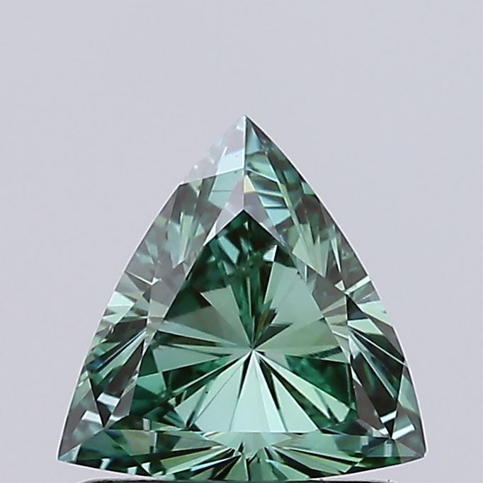 Triangular Fancy Vivid Green Lab-grown Diamond 0.71ct VS1 loose diamond