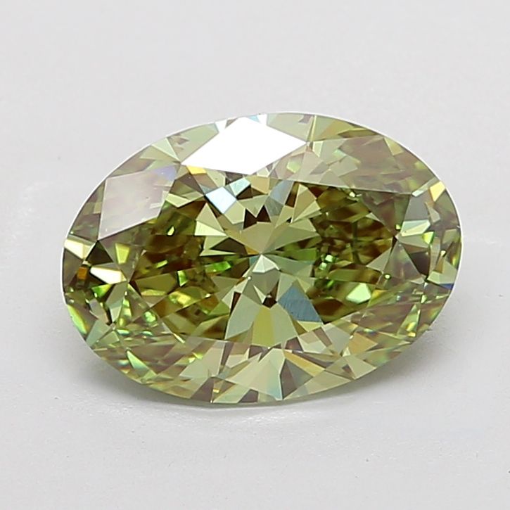 Oval Fancy Vivid Green Lab-grown Diamond 4.02ct VVS2 loose diamond