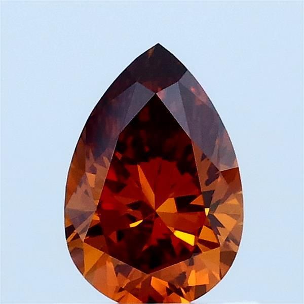 Pear Fancy Vivid Brownish Orange Lab-grown Diamond 0.7ct VS2 loose diamond