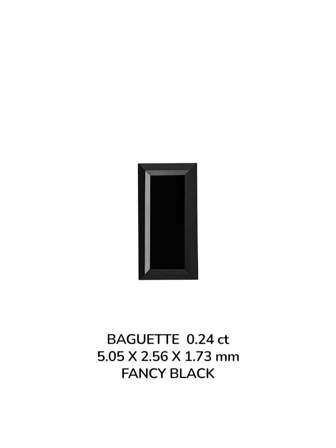 Baguette Fancy Black Natural Diamond 0.24ct VVS2 loose diamond