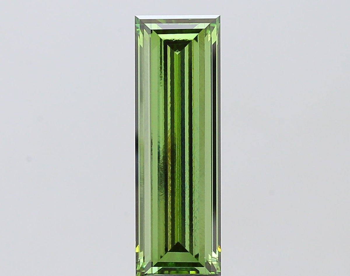 Baguette Fancy Vivid Green Lab-grown Diamond 4.01ct VVS2 loose diamond