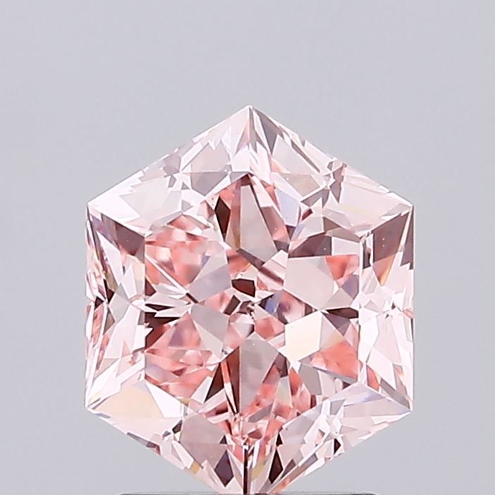 Hexagonal Fancy Intense Pink Lab-grown Diamond 2.02ct VS1 loose diamond