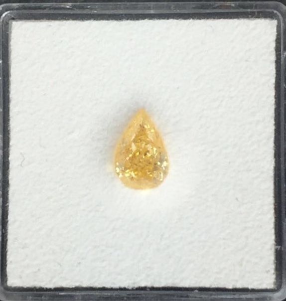 Pear Fancy Intense Yellow Orange Natural Diamond 0.83ct loose diamond