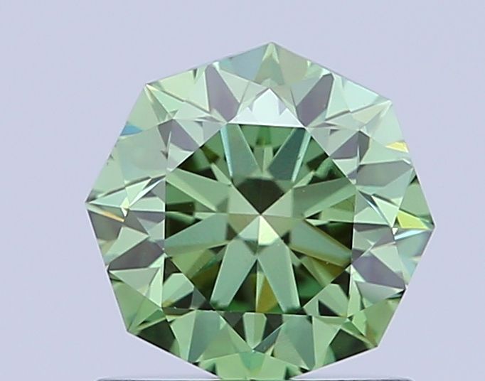 Octagonal Fancy Vivid Green Lab-grown Diamond 0.98ct VS1 loose diamond