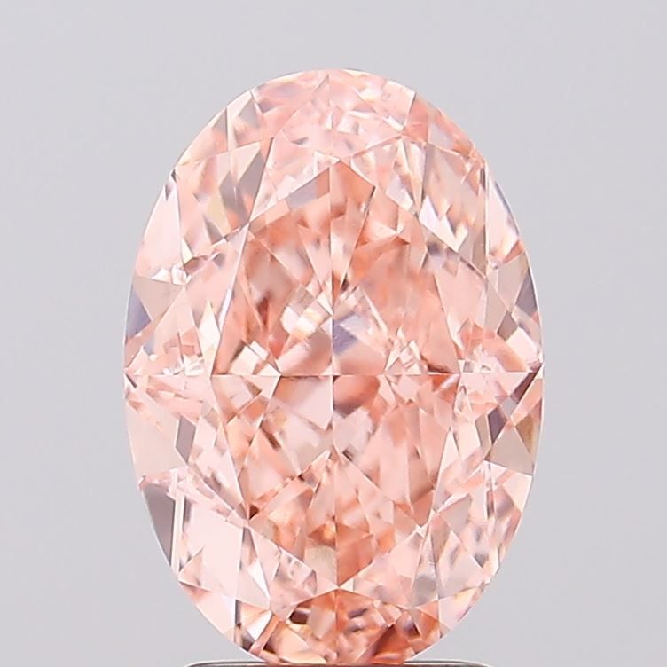 Oval Fancy Brownish Orange Lab-grown Diamond 3.08ct VVS2 loose diamond