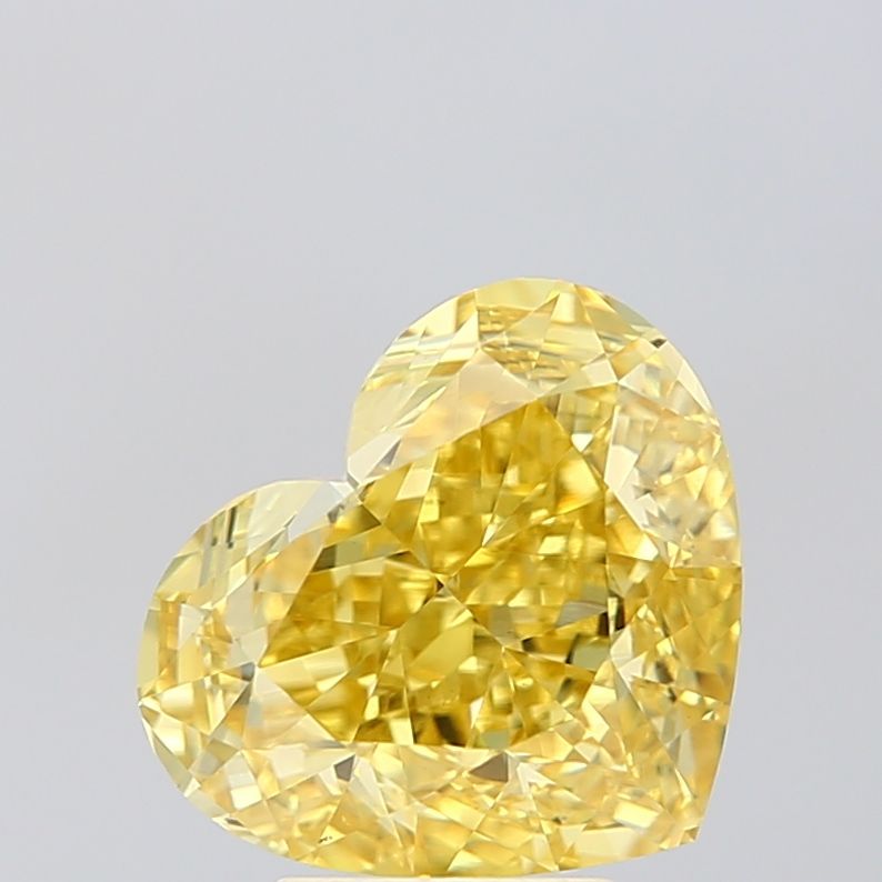 Heart Fancy Vivid Yellow Lab-grown Diamond 4.09ct VVS2 loose diamond