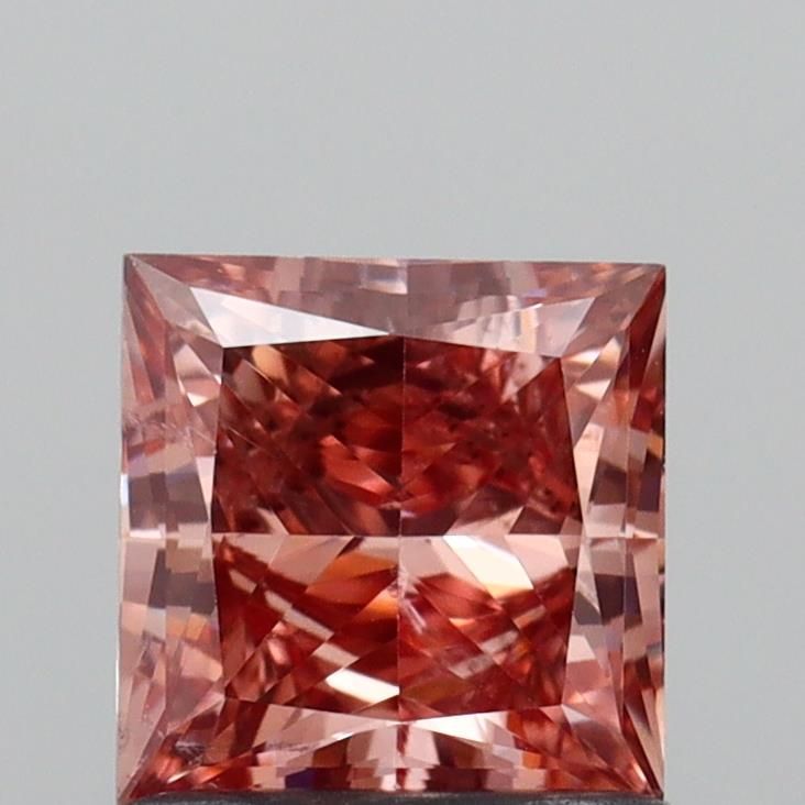 Princess Fancy Pinkish Brown Lab-grown Diamond 1ct SI1 loose diamond