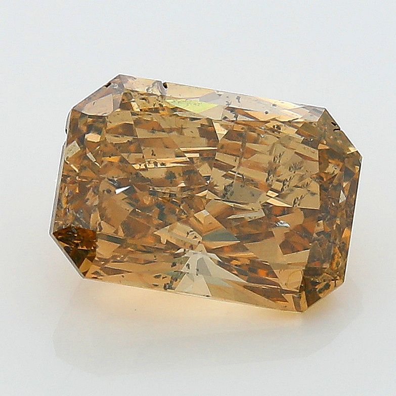 Radiant Fancy Deep Brownish Orangey Yellow Natural Diamond 2.06ct loose diamond