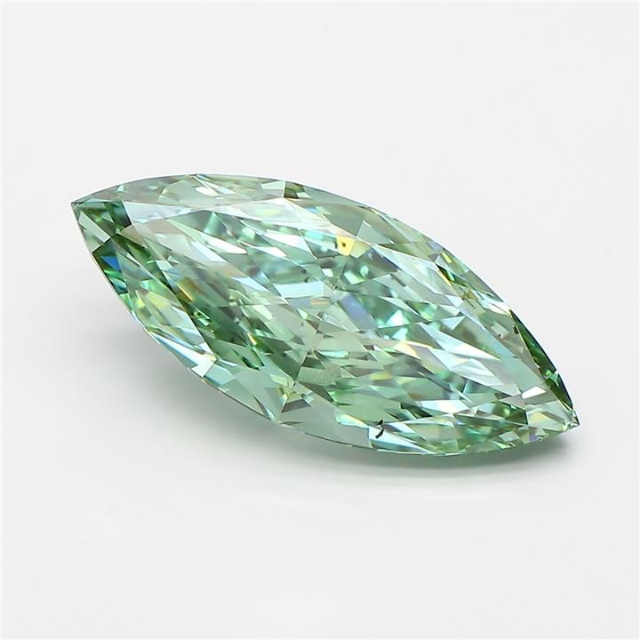 Marquise Fancy Vivid Green Lab-grown Diamond 3.71ct VS2 loose diamond