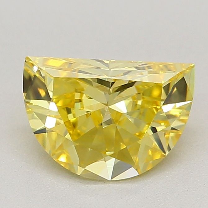 Half Moon Fancy Vivid Yellow Lab-grown Diamond 0.71ct VVS1 loose diamond