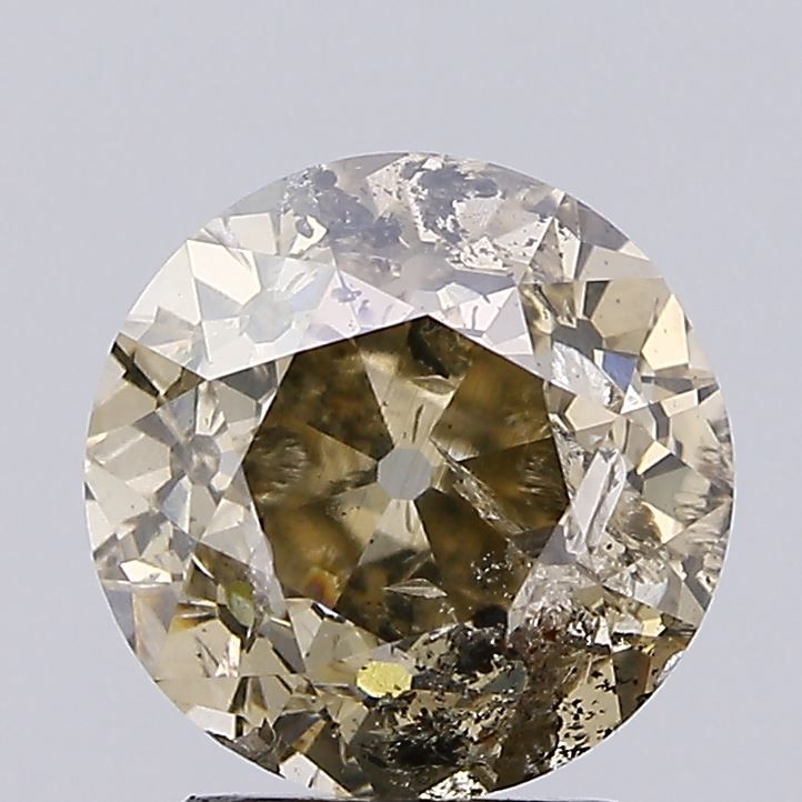 European Cut Fancy Light Brown Natural Diamond 3.28ct I2 loose diamond