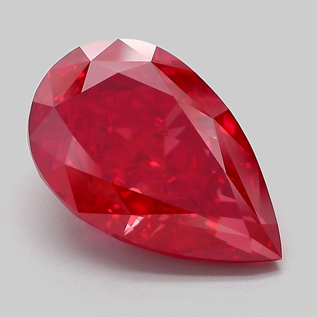 Pear Fancy Vivid Red Lab-grown Diamond 5.18ct VS1 loose diamond