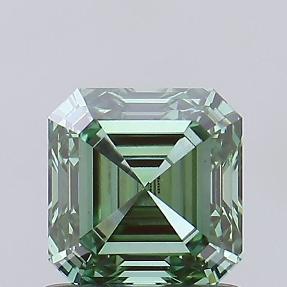 Asscher Fancy Vivid Green Lab-grown Diamond 0.97ct VS1 loose diamond