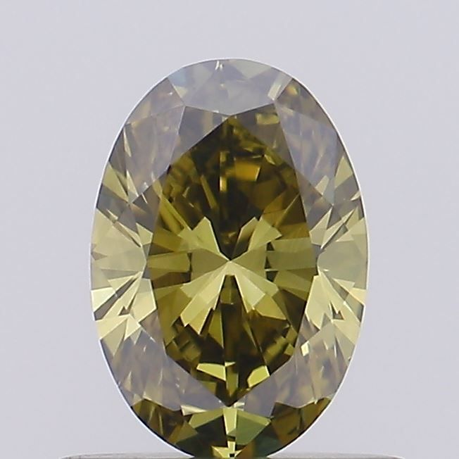 Oval Fancy Vivid Green Natural Diamond 0.54ct VS1 loose diamond