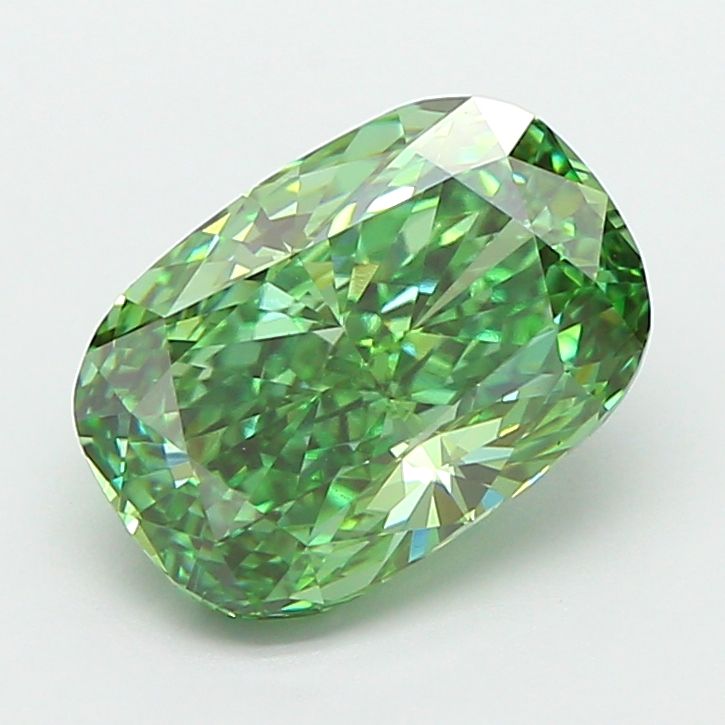 Cushion Fancy Vivid Green Lab-grown Diamond 2.56ct VVS2 loose diamond