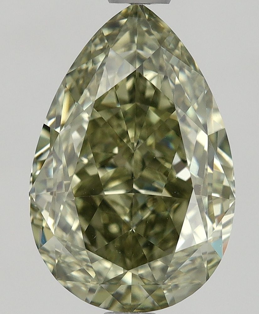Pear Fancy Dark Gray Yellowish Green Natural Diamond 2.51ct VS2 loose diamond