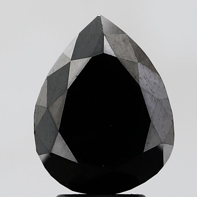 Pear Black Natural Diamond 4.88ct VVS2 loose diamond