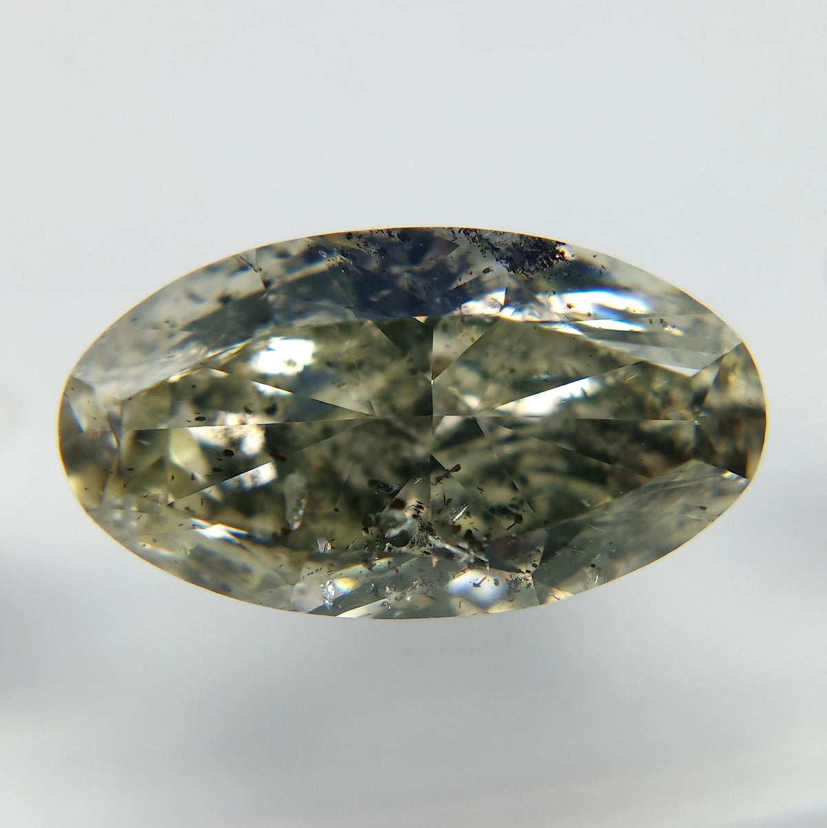 Oval Fancy Gray Yellowish Green Natural Diamond 3.21ct loose diamond