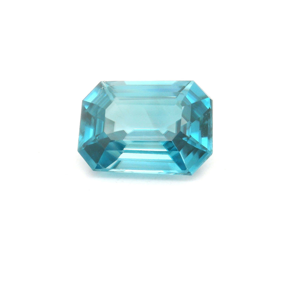 Octagonal Blue Zircon 5.83ct loose gemstone