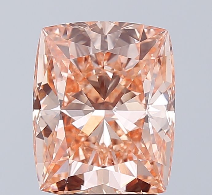 Cushion Fancy Intense Pink Orange Lab-grown Diamond 3.27ct VVS2 loose diamond