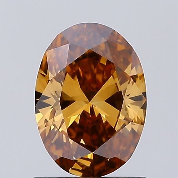 Oval Fancy Orangey Brown Lab-grown Diamond 0.82ct VVS2 loose diamond