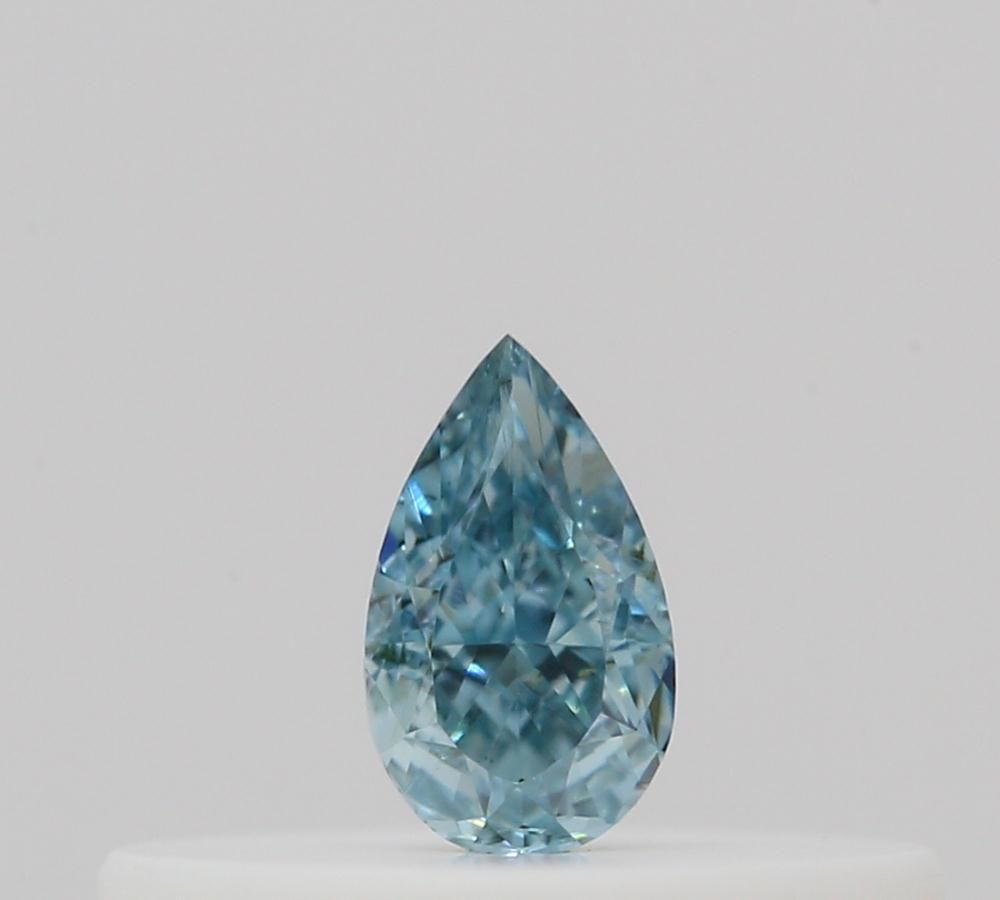 Pear Fancy Intense Green Blue Natural Diamond 0.1ct loose diamond