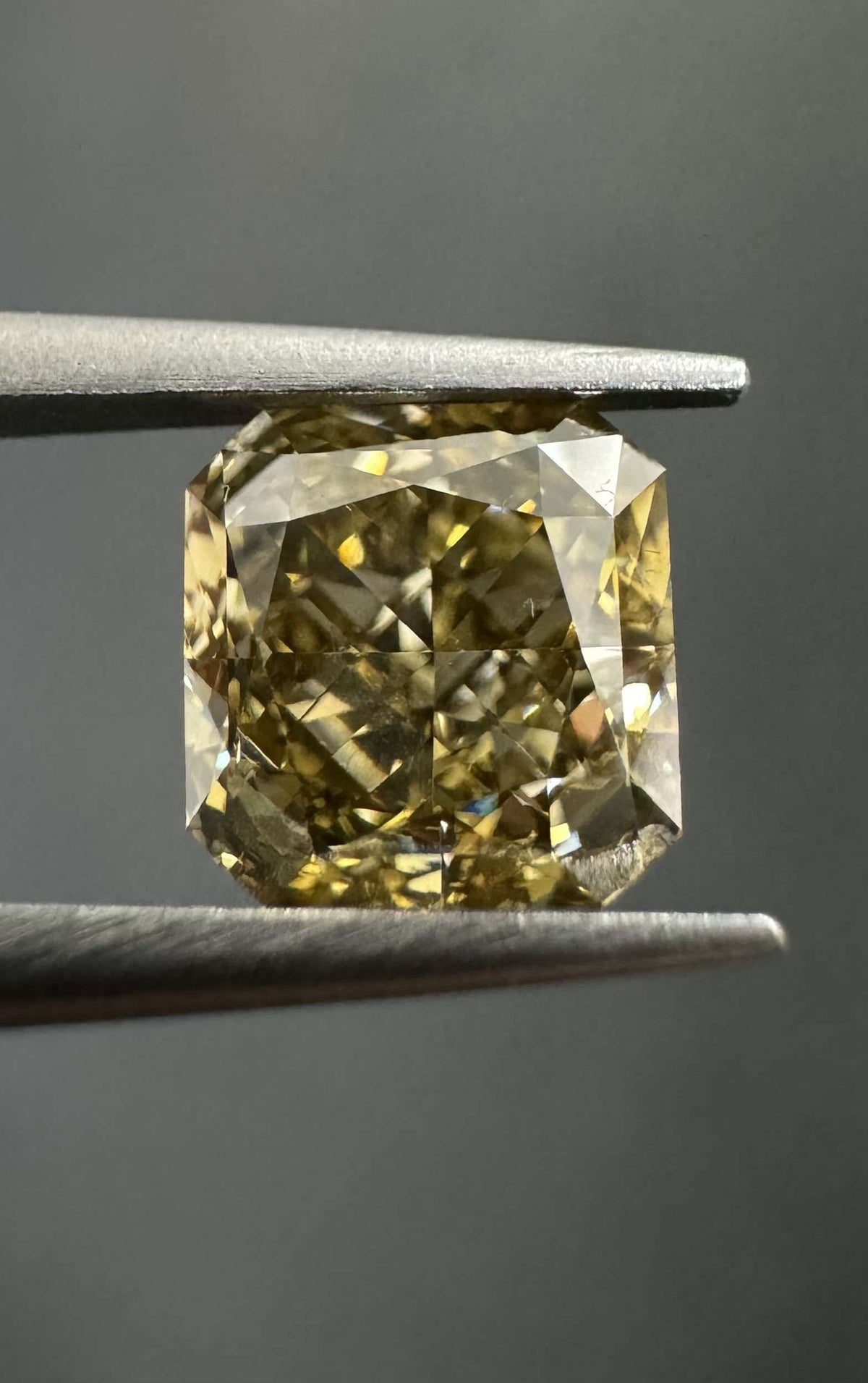 Square Fancy Brown Greenish Yellow Natural Diamond 1.22ct VVS2 loose diamond