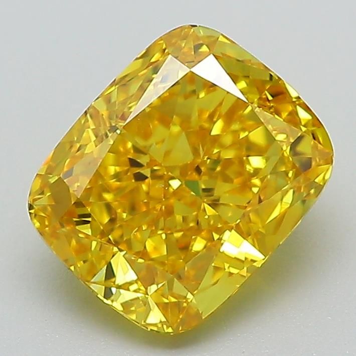 Cushion Fancy Vivid Yellow Lab-grown Diamond 2.13ct VS2 loose diamond