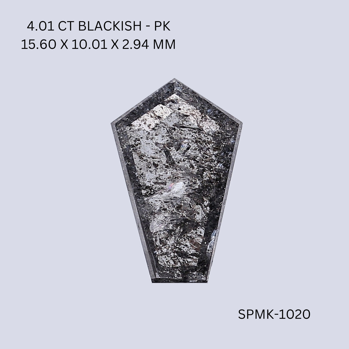 Shield Black Natural Diamond 4.01ct I1 loose diamond