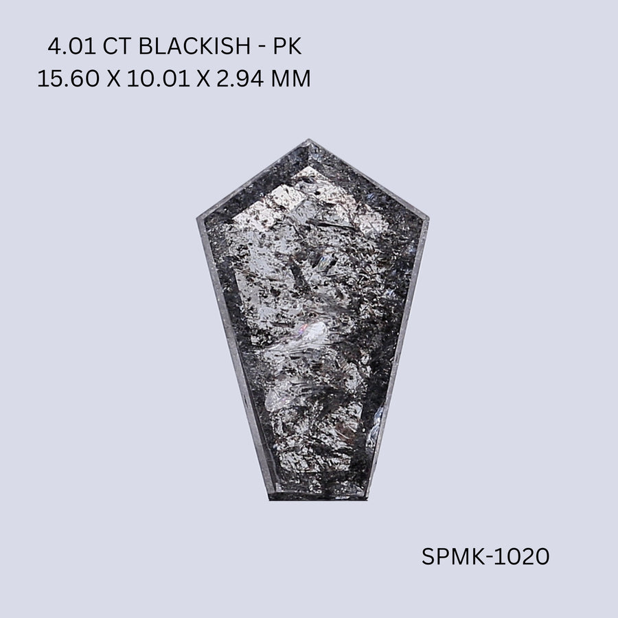 Shield Black Natural Diamond 4.01ct I1 loose diamond
