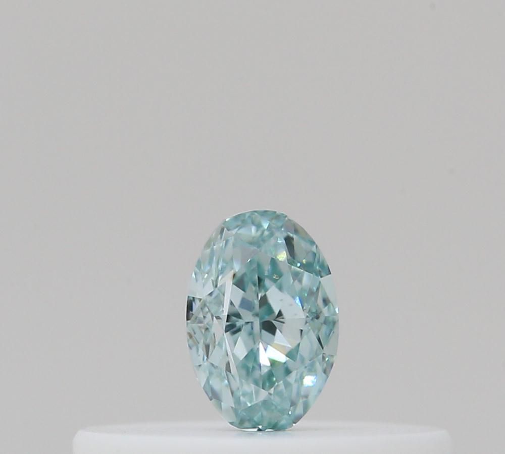 Oval Fancy Intense Blue Green Natural Diamond 0.12ct loose diamond