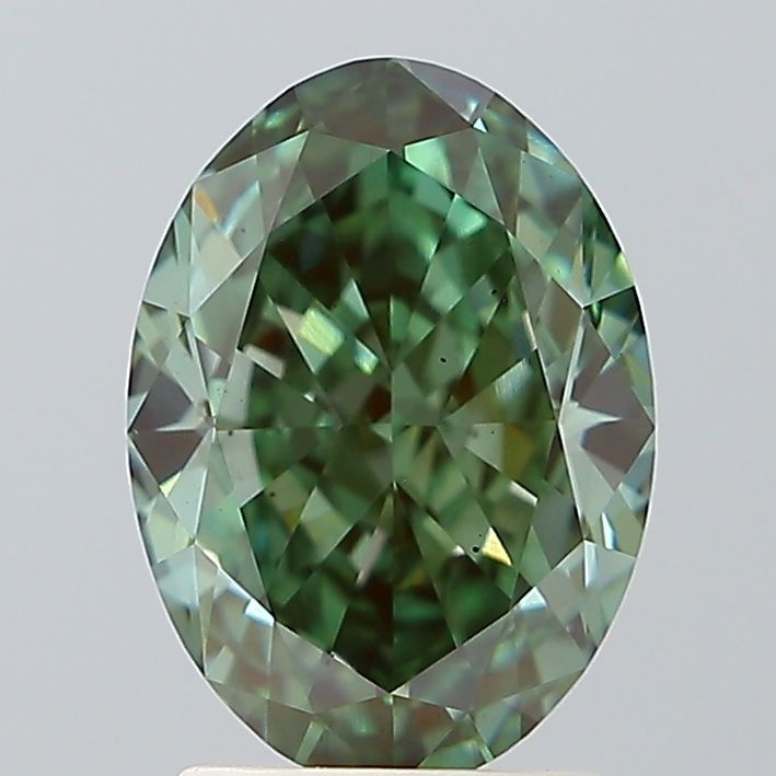 Oval Fancy Vivid Green Lab-grown Diamond 2.79ct VS2 loose diamond