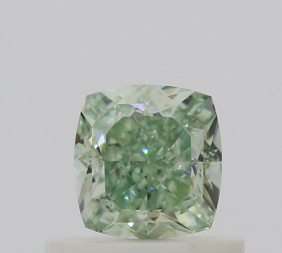 Cushion Fancy Intense Green Natural Diamond 0.6ct SI2 loose diamond