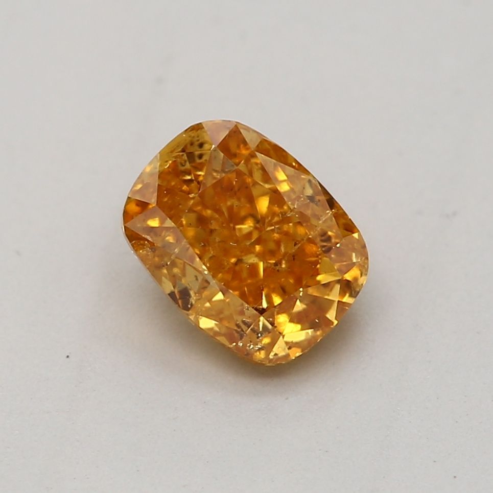 Cushion Fancy Vivid Yellow Orange Natural Diamond 0.5ct I1 loose diamond