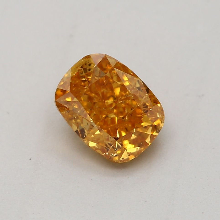 Cushion Fancy Vivid Yellow Orange Natural Diamond 0.5ct I1 loose diamond