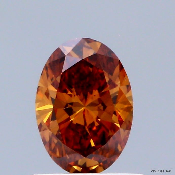 Oval Fancy Vivid Brownish Orange Lab-grown Diamond 0.53ct VS1 loose diamond