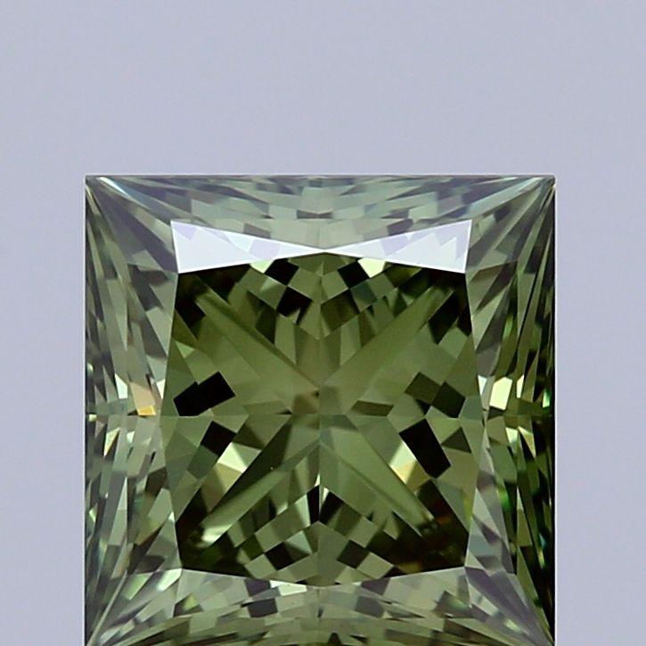 Princess Fancy Vivid Green Lab-grown Diamond 1.87ct VVS2 loose diamond