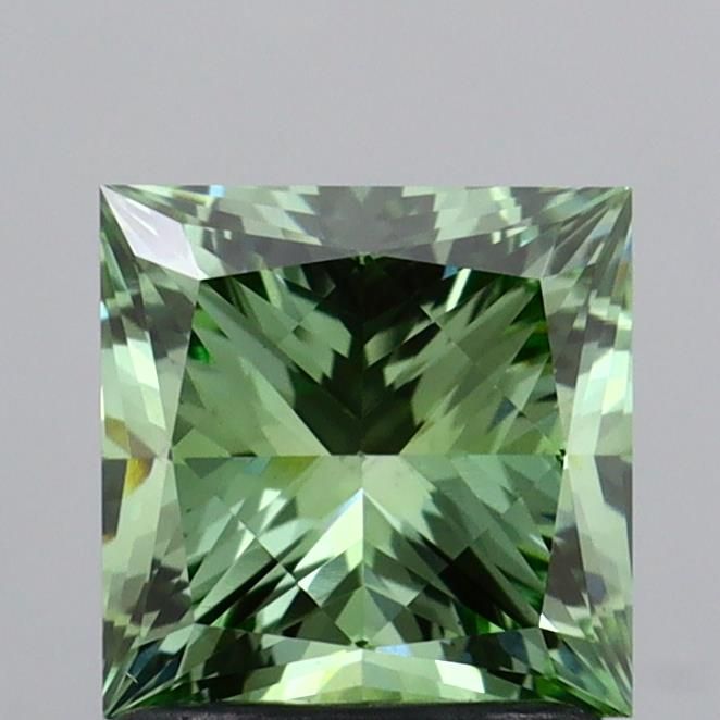 Princess Fancy Vivid Green Lab-grown Diamond 1.53ct VS1 loose diamond