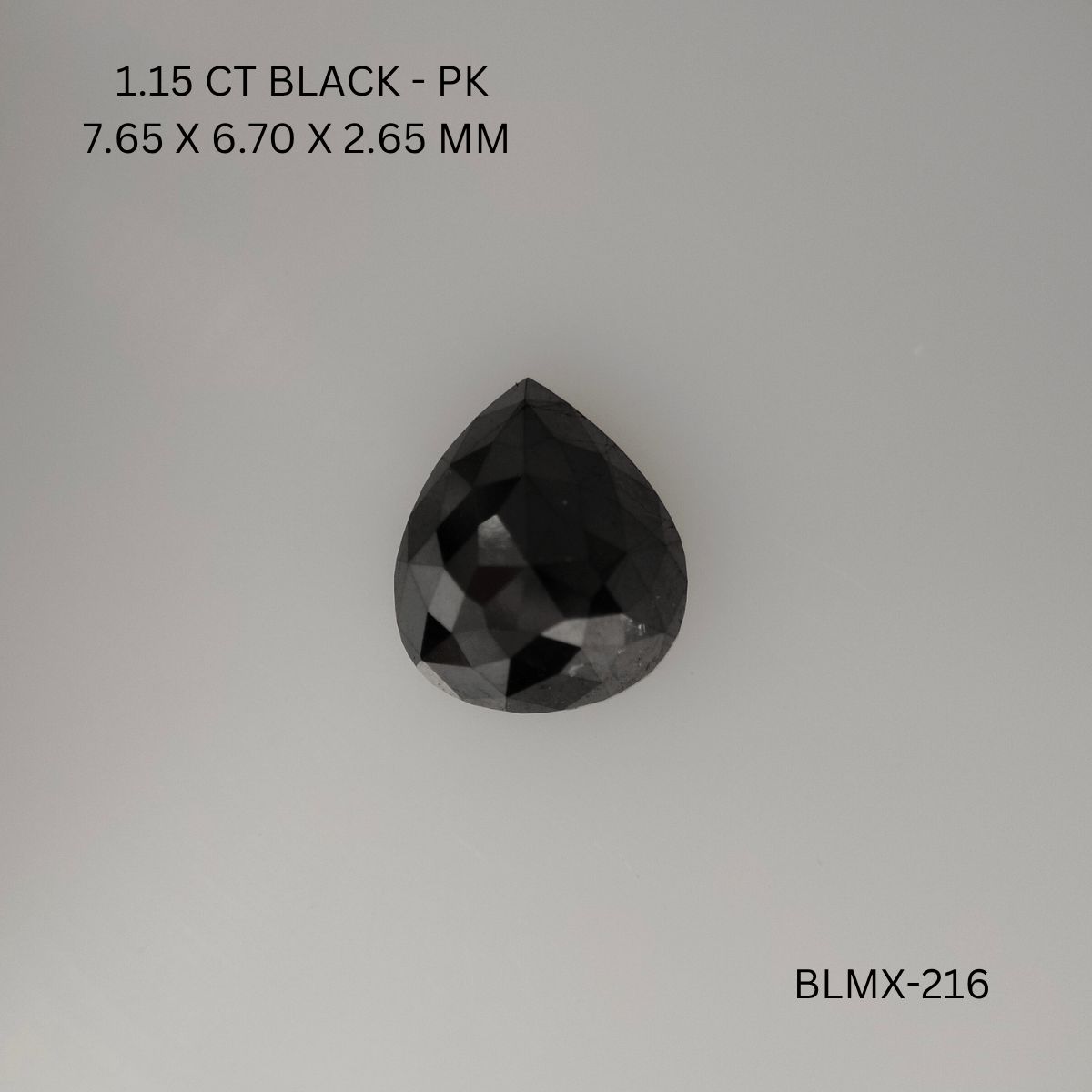 Pear Black Natural Diamond 1.15ct I1 loose diamond