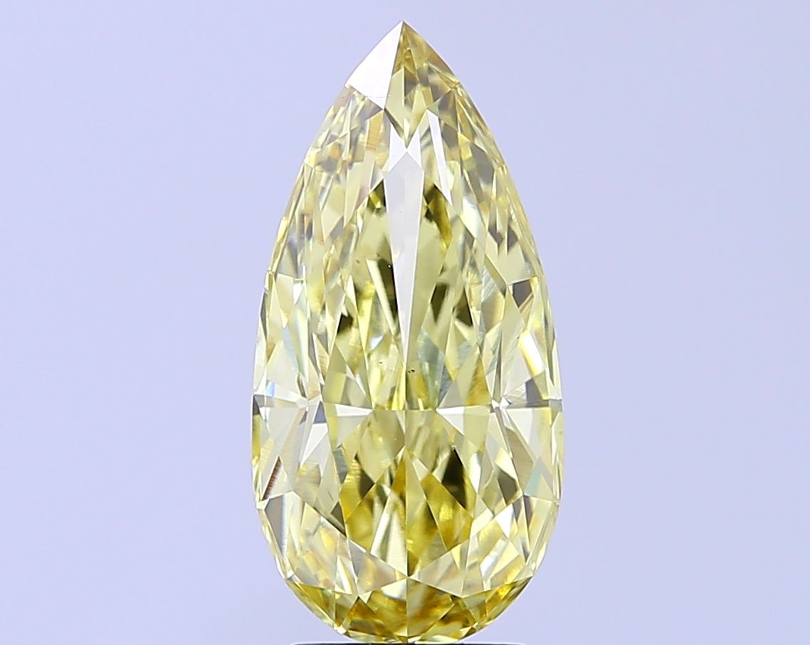 Pear Fancy Intense Yellow Lab-grown Diamond 4.07ct VS1 loose diamond