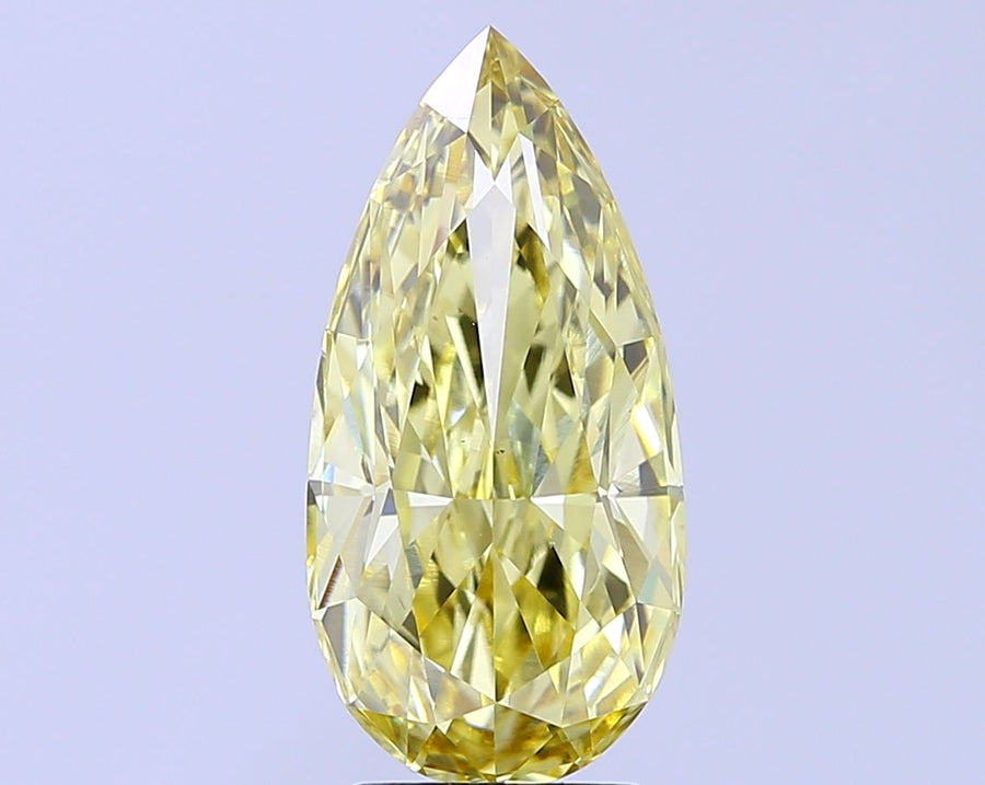 Pear Fancy Intense Yellow Lab-grown Diamond 4.07ct VS1 loose diamond