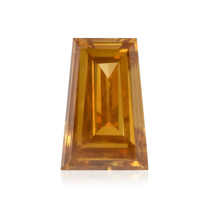 Tapered Baguette Fancy Deep Orangey Yellow Natural Diamond 0.72ct I1 loose diamond