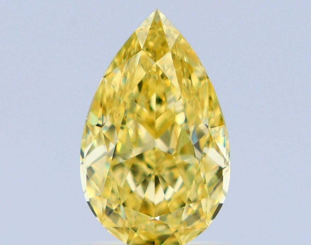 Pear Fancy Intense Yellow Natural Diamond 1.04ct VS2 loose diamond