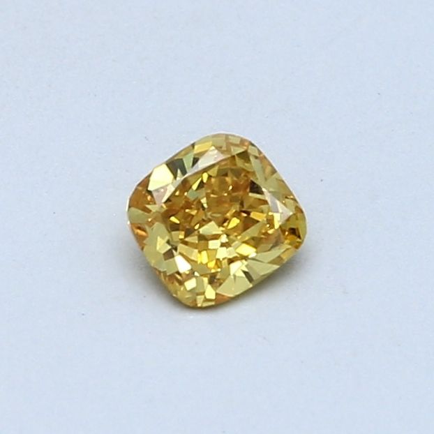 Cushion Fancy Vivid Orangey Yellow Natural Diamond 0.22ct VS1 loose diamond