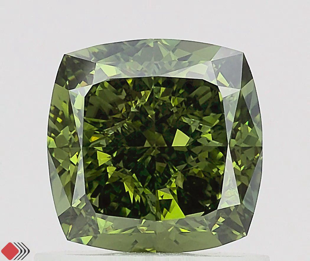 Cushion Fancy Vivid Green Lab-grown Diamond 1.23ct VVS2 loose diamond
