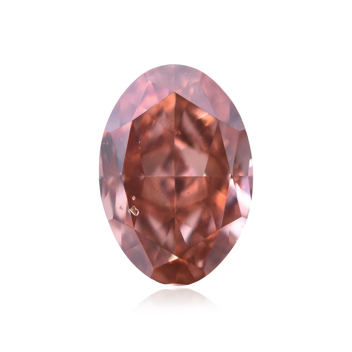 Oval Fancy Deep Orangey Pink Natural Diamond 0.25ct SI2 loose diamond